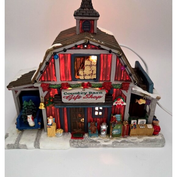 Lemax Country Barn Gift Shop Porcelain Lighted Building christmas Village - Picture 7 of 8